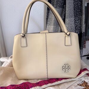 Tory Burch McGraw Smooth Satchel - Buttermilk